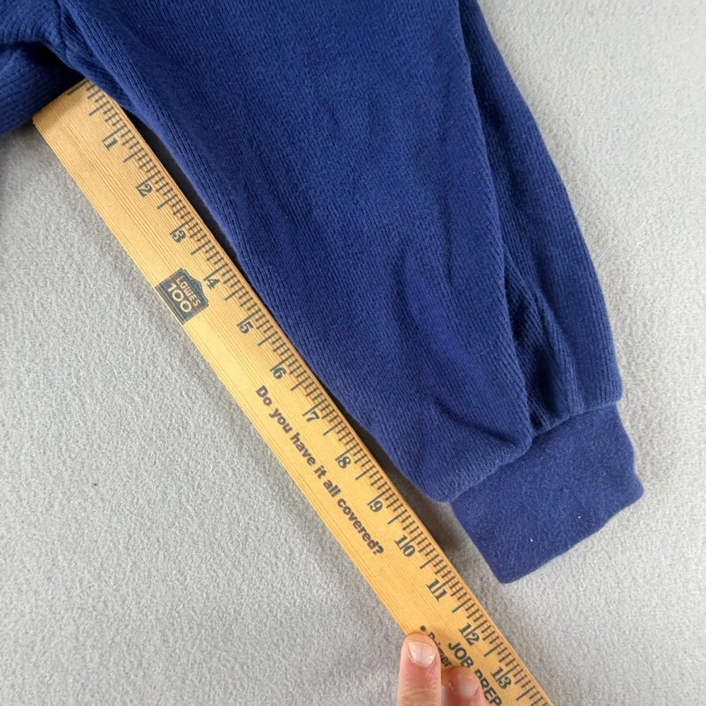 Vintage Knit Joggers Toddler 3T Blue Yellow Cotton Sweatpants Retro Streetwear